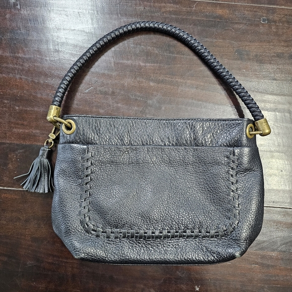 The Sak Collection Black Pebble Leather Purse Handbag Shoulder Bag Medium Size - Picture 1 of 7